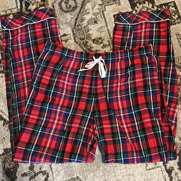 Vintage Victoria’s Secret monogram shimmer plaid pajama set holiday jammies - Picture 2 of 6